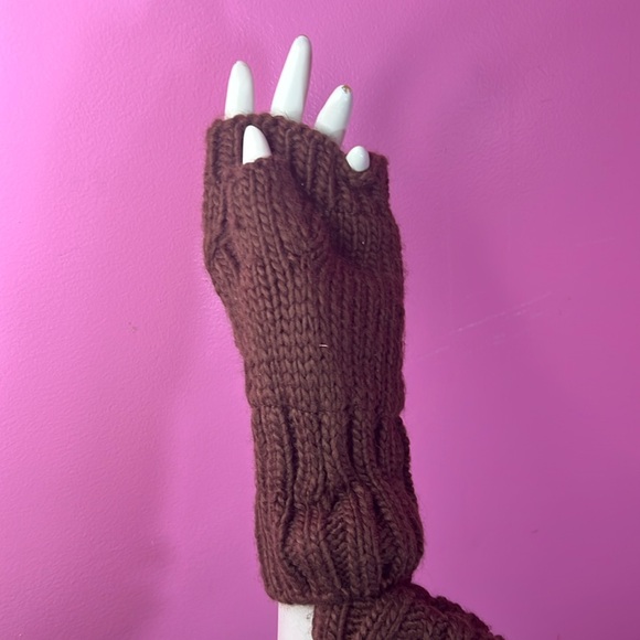 Fingerless arm warmer brown - Picture 2 of 7